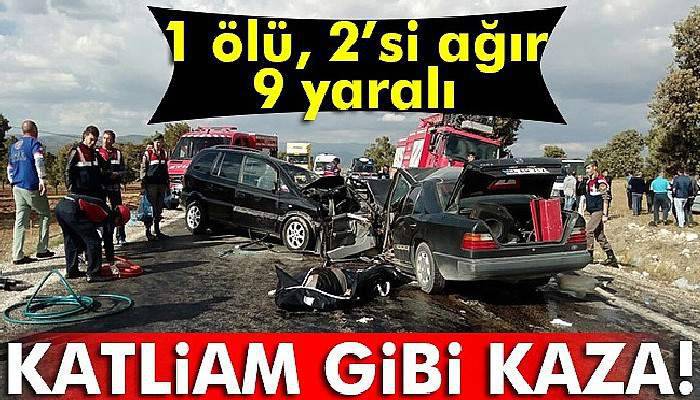 Uşak’ta trafik kazası 1 ölü, 9 yaralı
