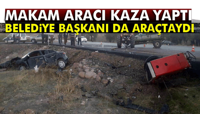 Belediye başkanının aracı kaza yaptı