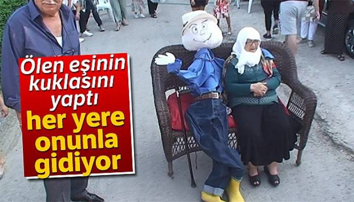 Ölen eşinin kuklasını yaparak, birlikte gelin arabasının önünü kesti