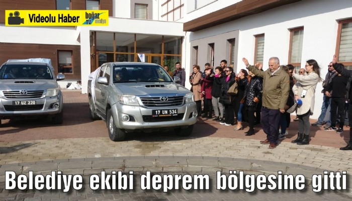 Belediye ekibi deprem bölgesine gitti