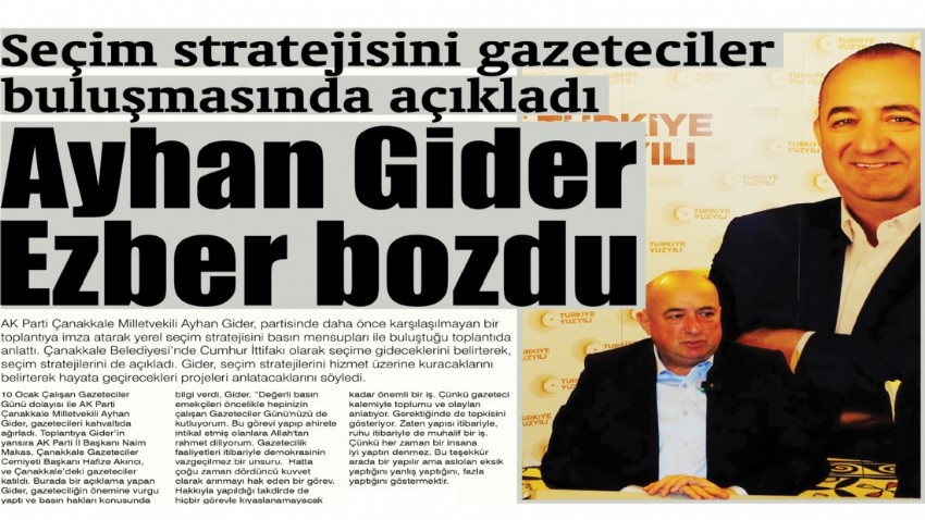 Seçim stratejisini gazeteciler buluşmasında açıkladı Ayhan Gider ezber bozdu (videolu)