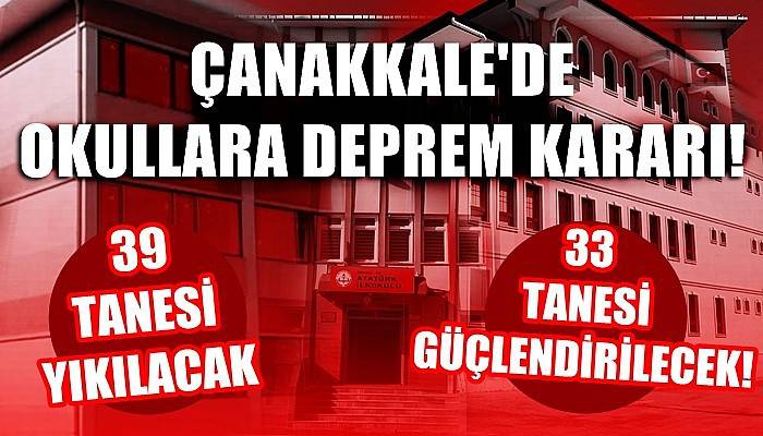 Çanakkale’de 39 okul binası için yıkım kararı