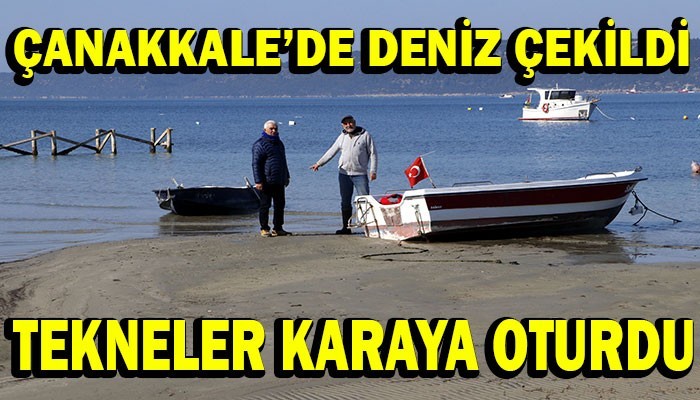 Deniz çekildi, tekneler karaya oturdu! (VİDEO)