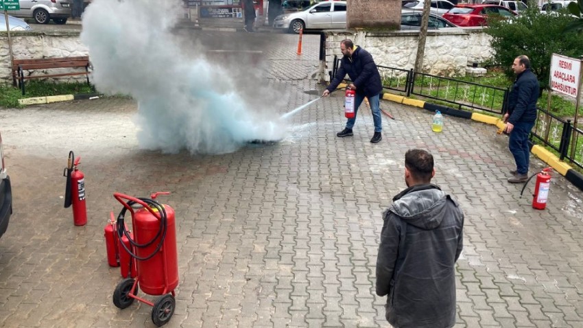 Bayramiç Devlet Hastanesinde Yangın Tatbikatı