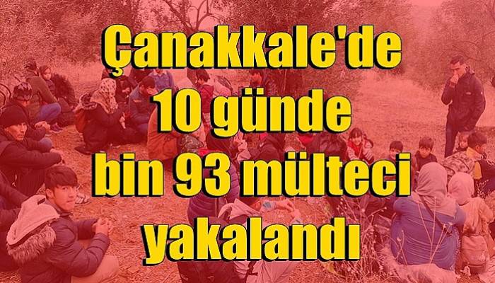 Çanakkale'de 10 günde bin 93 mülteci yakalandı