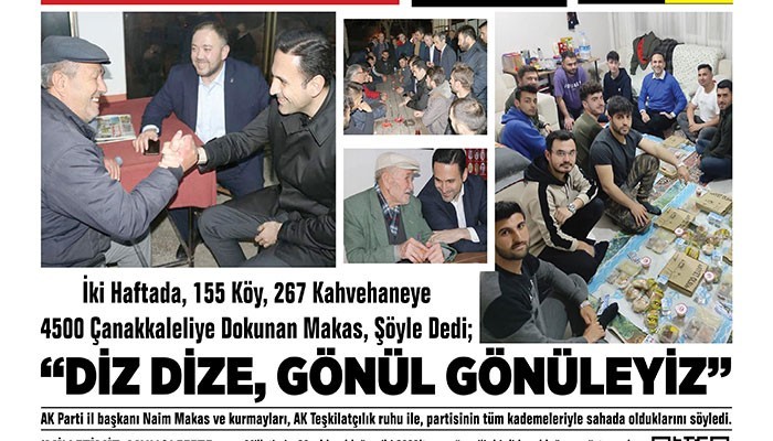 İKİ HAFTADA 155 KÖY, 267 KAHVEHANE, 4500 ÇANAKKALELİ