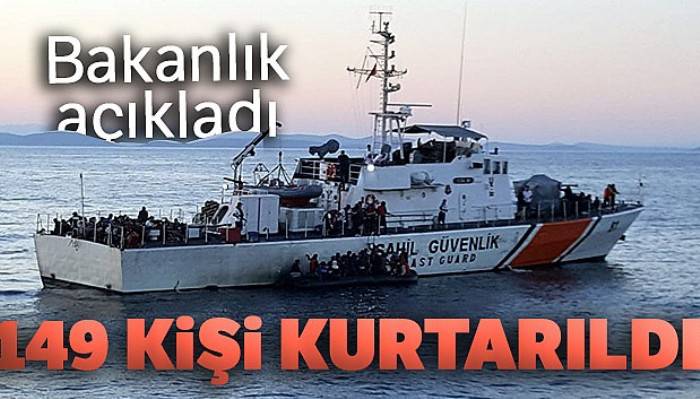 149 düzensiz göçmen Türk Sahil Güvenlik botlarınca kurtarıldı