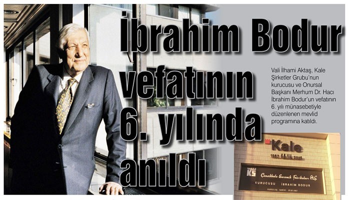 İbrahim Bodur vefatının 6. yılında anıldı