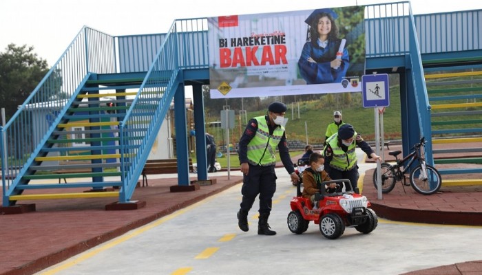 Trafik Eğitim Parkurunda Öğrencilere Eğitim Verildi