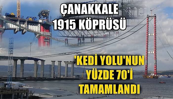 Çanakkale 1915 Köprüsü ‘kedi yolu’nun yüzde 70’i tamamlandı (VİDEO)