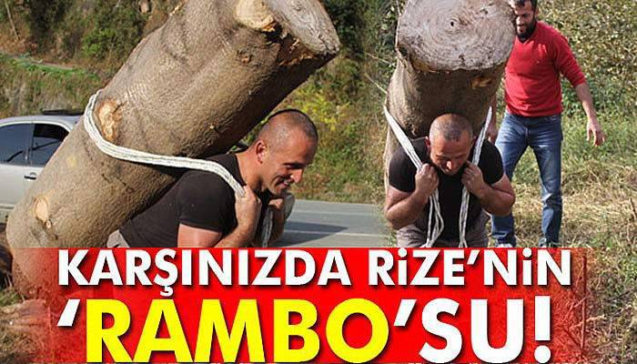 203 kilogramlık kütüğü sırtında taşıdı