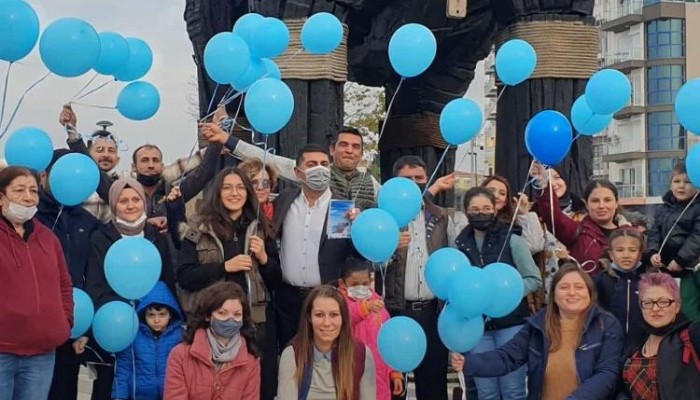 Ahmet Alp tedaviyle, mavi balonlar gökyüzüyle buluştu