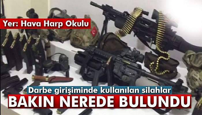 Hava Harp Okulu’nda kadınlar tuvaletine gizlenen silahlar ele geçirildi