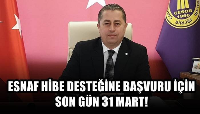 ESNAF HİBE DESTEĞİNE BAŞVURU İÇİN SON GÜN 31 MART!