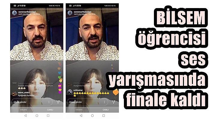 BİLSEM öğrencisi ses yarışmasında finale kaldı