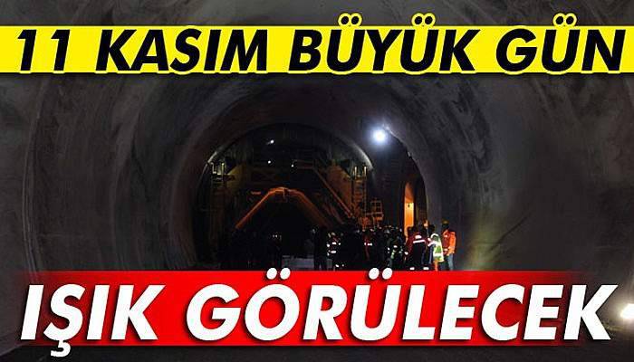 Türkiye’nin en uzun tünelinde 11 Kasım’da ışık görülecek