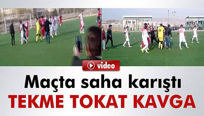 Van'da amatör maçta tekme tokat kavga