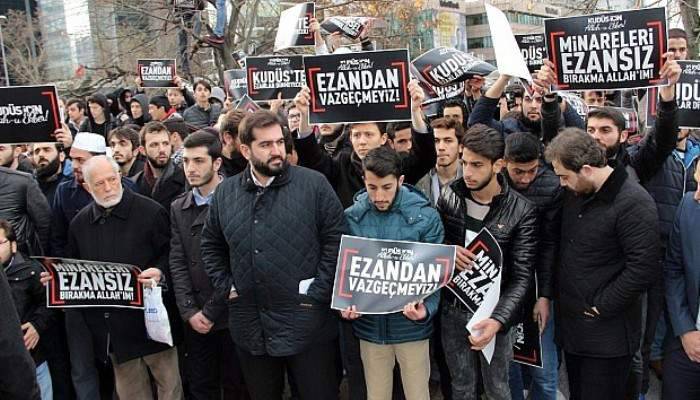 İstanbul'da İsrail'e karşı 'ezan' protestosu