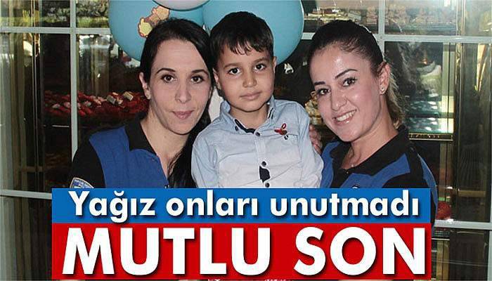 Lösemiyi polisle yenen Yağız doğum gününü de polislerle kutladı