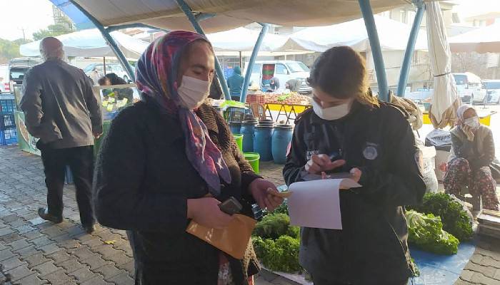 Ayvacık Halk Pazarında Koronavirüs Tedbirleri Üst Seviyede