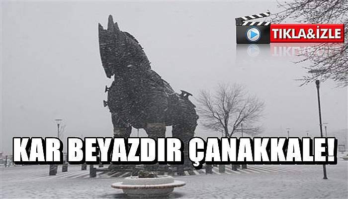 Çanakkale kent merkezinde kar etkili oldu 