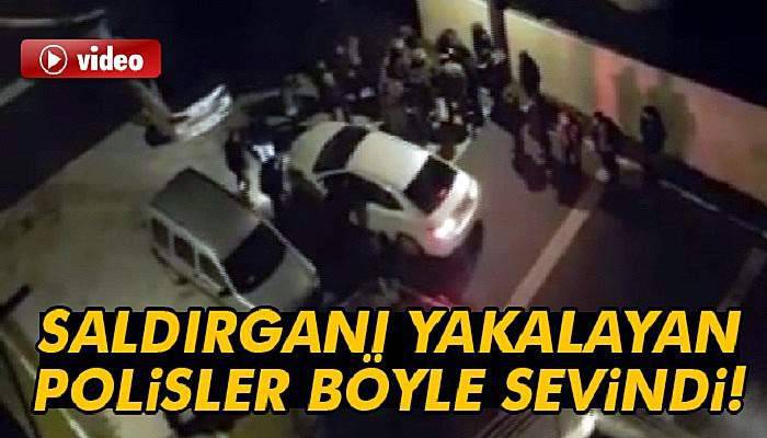 Ortaköy saldırganını yakalayan polisin sevinci kamerada
