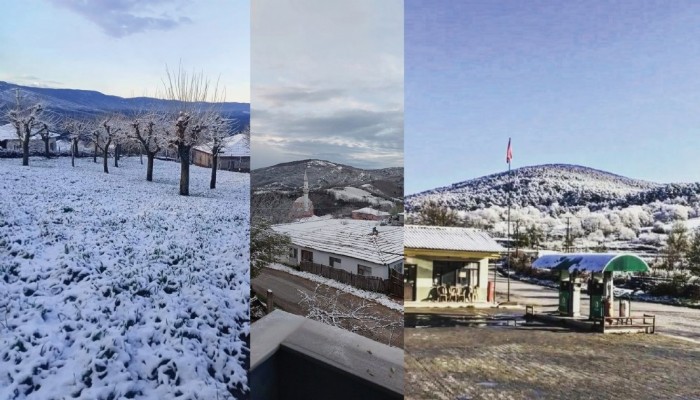 Çanakkale’nin yüksek kesimlerine kar yağdı