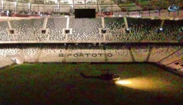 Darbecilere ait helikopter Vodafone Arena’ya böyle indi