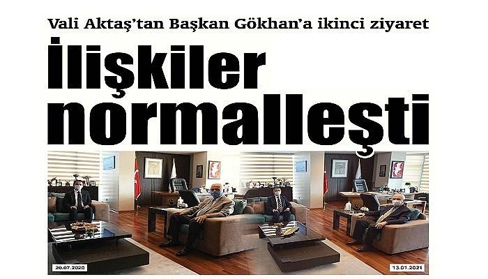 Vali Aktaş’tan Başkan Gökhan’a ikinci ziyaret: İlişkiler normalleşti