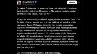 Çanakkale’de Seyyar Pilavcıdan Çifte Standart İddiası