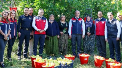 Vali Ömer Toraman, Bayramiç’te Elma Hasadına Katıldı  