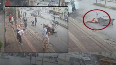 Ortalığı savaş alanına çeviren kaza kamerada (TIKLA İZLE)