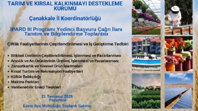 Ezine’de IPARD III Tanıtım Toplantısı Düzenleniyor
