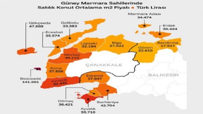 Çanakkale’de Metrekare Fiyatı 52 Bin TL’yi Aştı
