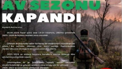 2025-2026 Av Sezonu Resmen Sona Erdi