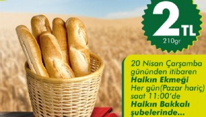 Halkın ekmeği, Halk Bakkal’da 2 liradan satılacak