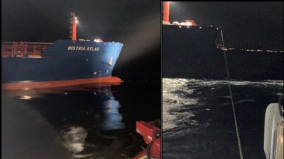 180 metre uzunluğundaki tanker Çanakkale Boğazı'nda arıza yaptı