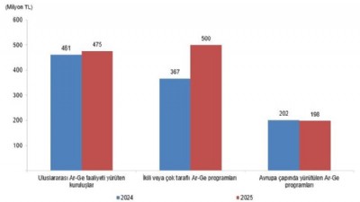 Merkezi yönetim bütçesinden Ar-Ge harcaması 2024 yılında 178 milyar 580 milyon TL oldu