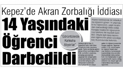 Kepez’de Akran Zorbalığı İddiası '14 Yaşındaki Öğrenci Darbedildi'