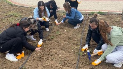 ÇOMÜ öğrencilerinden Aromatik ve Tıbbi Bitkiler Parkı'na destek