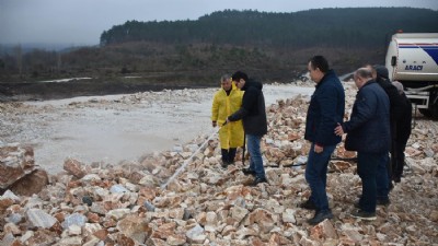 DSİ 25. Bölge Müdürü Murat Lütfü Güldoğan Bayramiç'teki Baraj İnşaatını İnceledi