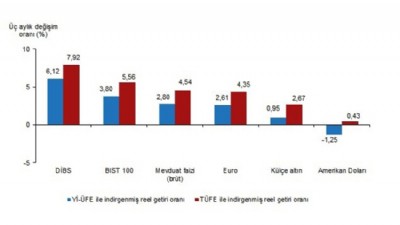 Aylık en yüksek reel getiri BIST 100 endeksinde oldu