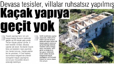 Kaçak yapıya geçit yok