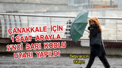 Çanakkale’ye ikinci sarı uyarı! Bu gece yarısı geliyor